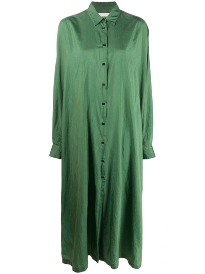 Jil Sander Oversized Shirt-style Long Coat In Green