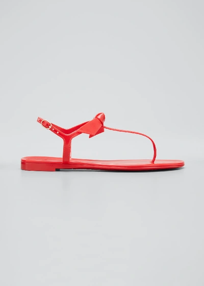 Alexandre Birman Clarita Jelly Knot Thong Sandals In Red