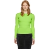 Balenciaga Viscose Knit Long-sleeve Crewneck Sweater In Green