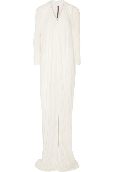 Rick Owens Lilies Draped Jersey Maxi Dress In White | ModeSens