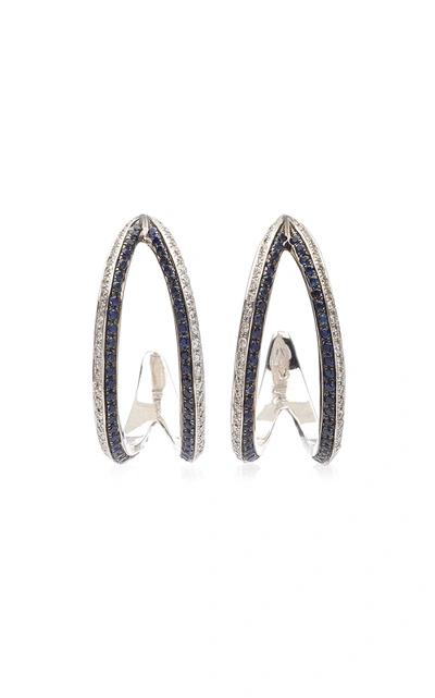 Ralph Masri Women's 18k White Gold; Diamond And Sapphire Earrings