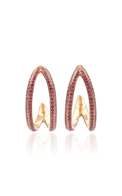 Ralph Masri Women's 18k Rose Gold Sapphire Earrings In White