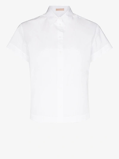 Alaïa Short Sleeve Cotton Shirt In White