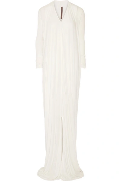 Rick Owens Lilies Draped Jersey Maxi Dress In White | ModeSens