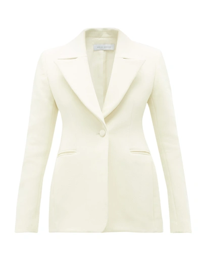 Marina Moscone Basque Single-breasted Cotton-blend Blazer In White