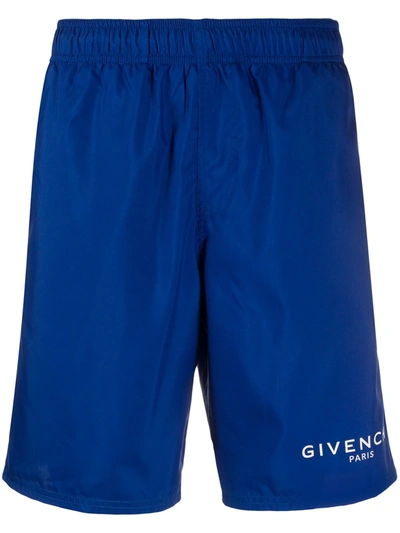 Givenchy Logo-print Technical Swim Shorts In Blue