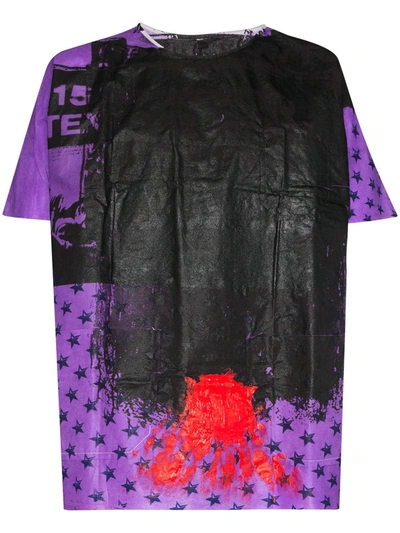 Raf Simons Hand Painted Hospital Gown T-shirt In Purple