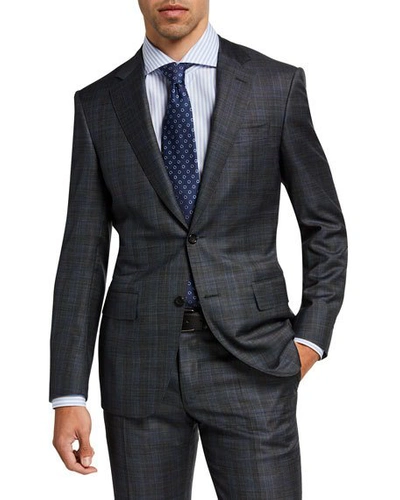 Canali Men's Plaid Wool Suit In Gray