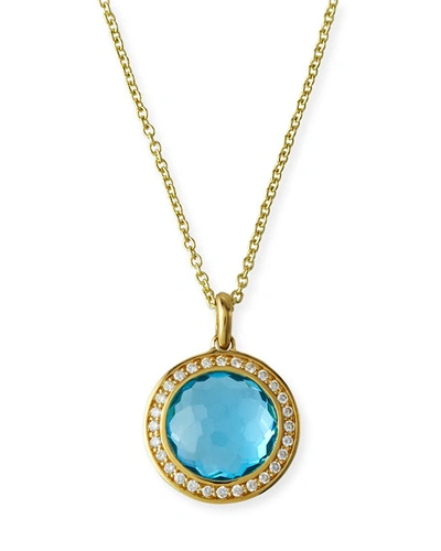 Ippolita Rock Candy 18k Gold Mini Lollipop Necklace In Light Blue