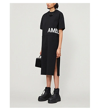 Ambush Logo-print Cotton-jersey T-shirt Dress In Black