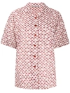 Acne Studios Short-sleeved Fil-coupe Shirt Pink/red In Pink Red