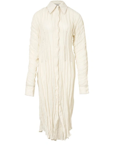 Acne Studios Crinkled Cotton-gauze Dress Ivory White