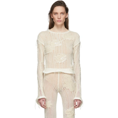 Acne Studios Flower-knit Sweater Off White