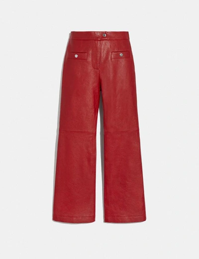 Coach Leather Pants - Women's In Red