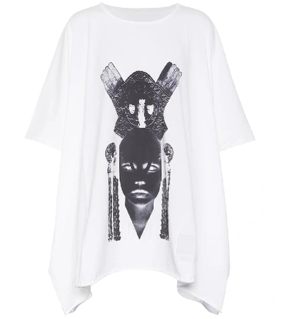 Rick Owens Drkshdw Draped Cotton T-shirt In White