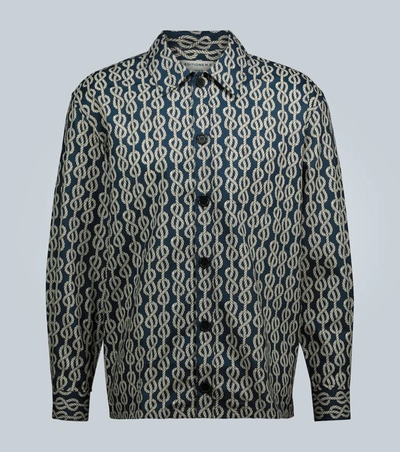 Editions Mr Achilles Printed Overshirt In Blue