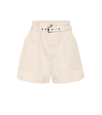 Isabel Marant Étoile Rike High-rise Cotton-blend Shorts In White