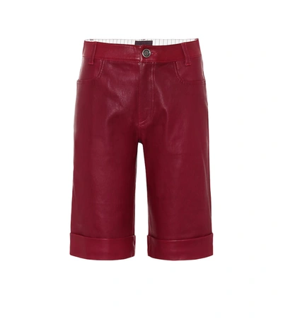 Stouls Sophie Leather Bermuda Shorts In Red