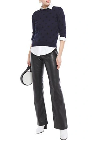 7 For All Mankind Polka-dot Wool Sweater In Midnight Blue