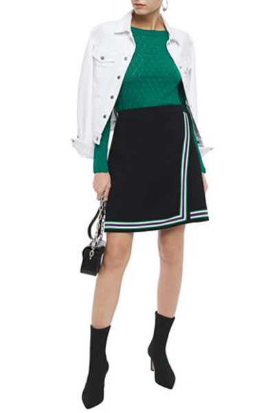 Sandro Anabelle Pointelle-knit Sweater In Emerald