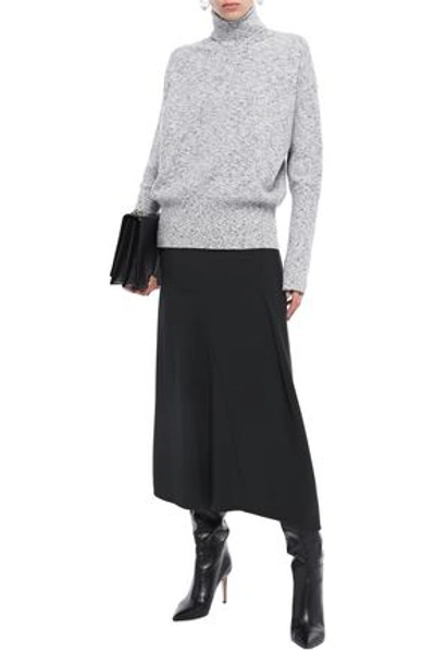 Victoria Beckham Pleated Stretch-crepe Midi Skirt In Black