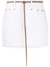 One Teaspoon Trucker Mid Waist Skirt. - In White