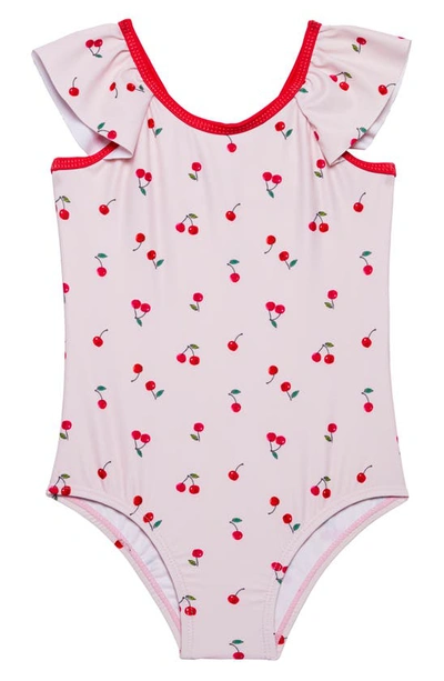 Andy & Evan Babies' Ruffle One-piece Swimsuit In Pink Cherry