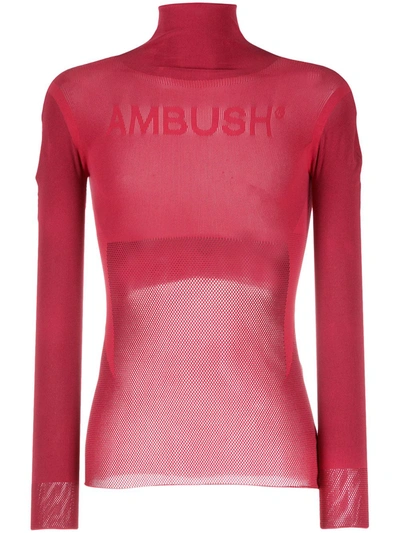 Ambush Mesh Panelled Top In Red