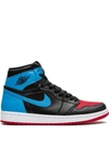 Jordan 1 High Og Sneaker In Black/ Dark Powder Blue