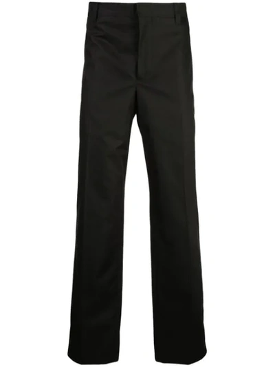 Burberry Contrast Side Print Trousers In Black