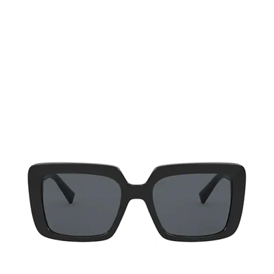 Versace Bejewelled Oversized-frame Sunglasses In Dark Grey