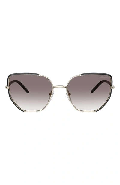 Prada Pr 50ws Black / Pale Gold Female Sunglasses In Grey