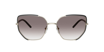 Prada Pr 50ws Black / Pale Gold Sunglasses In Grey