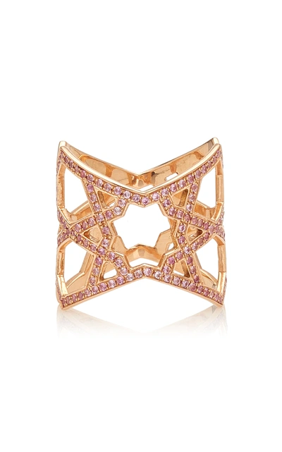 Ralph Masri Women's 18k Rose Gold Pink Sapphire Ring In White
