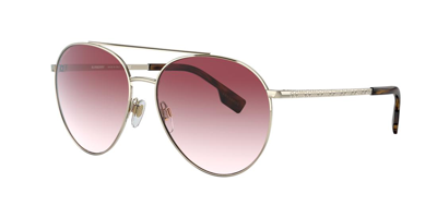 Burberry Gloucester Clear Gradient Pink Aviator Ladies Sunglasses Be3115 11098d 59