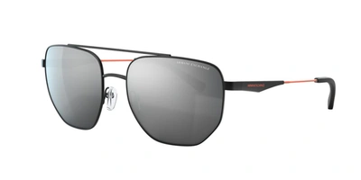 Armani Exchange Mirrored Black Geometric Mens Sunglasses Ax2033s 60636g 59 In Mirror Black