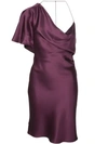 Cushnie Open-back Draped Silk-satin Mini Dress In Black