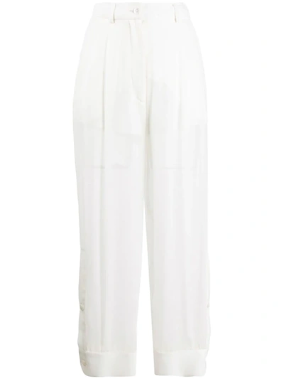 Pucci High-rise Sheer Trousers In White