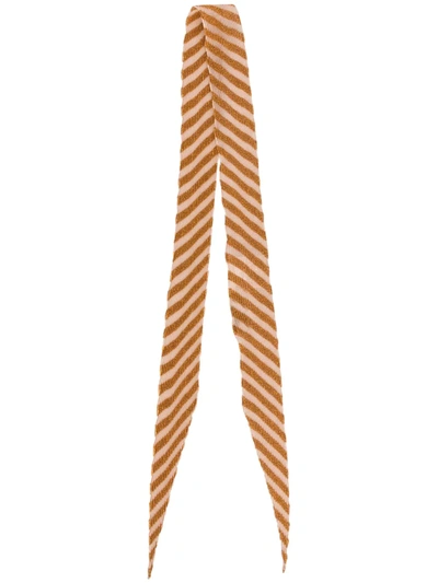 Missoni Striped Neck-tie Scarf In Neutrals