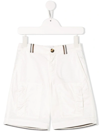 Brunello Cucinelli Kids' Cargo Shorts In White