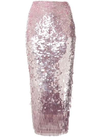 Rachel Gilbert Slim Fit Sequin-embellished Skirt In Pink