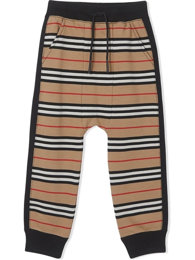 Burberry Teen Icon Stripe Track Trousers In Neutrals