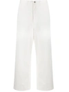 Junya Watanabe Straight Fit Cropped Jeans In White