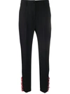 Blumarine High-waisted Embellished Trousers In Black