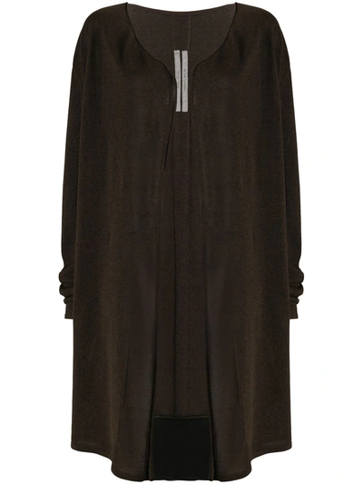 Rick Owens Open Front Cardigan In Brown
