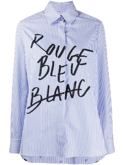 Etre Cecile Pointed Collar Marker Print Shirt In Blue