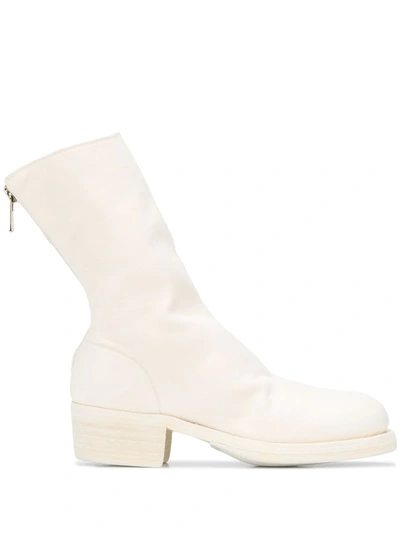 Guidi Mid-calf Leather Boots In White