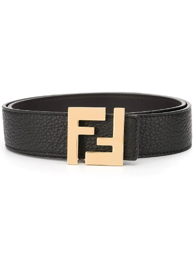 Fendi Gürtel Mit Ff-schnalle In Black