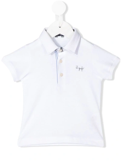Il Gufo Babies' Stitched Logo Polo Shirt In White