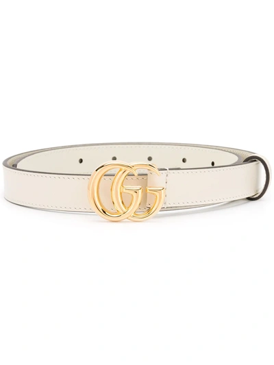 Gucci Double G Belt In White